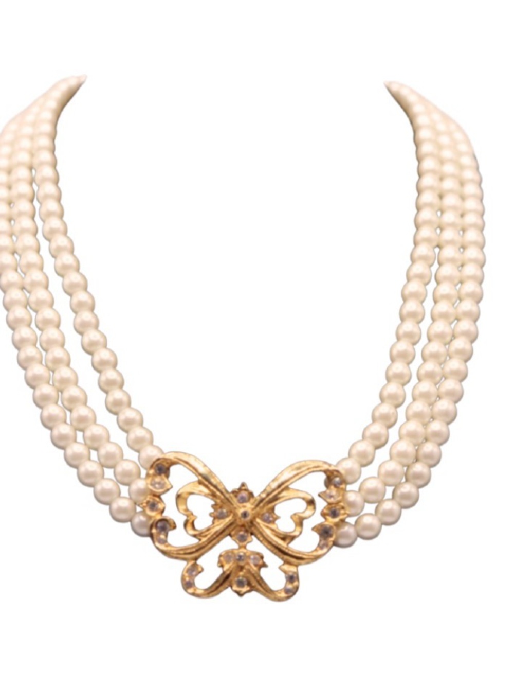Vintage Avon Butterfly Pearls - Picture 3 of 5